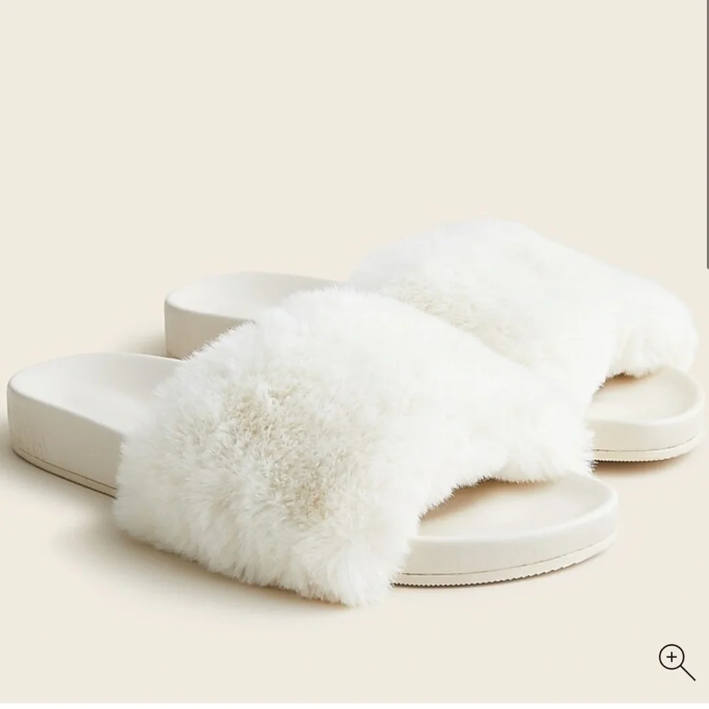 J. Crew Pacific fluffy-strap slides size 11 new in box